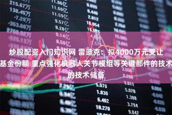 炒股配资入门知识网 雷迪克：拟4000万元受让投资基金份额 重点强化机器人关节模组等关键部件的技术储备